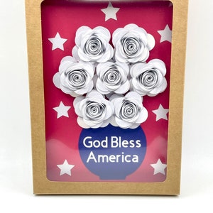 God Bless America Patriotic Greeting Card Red White and Blue with Stars image 3