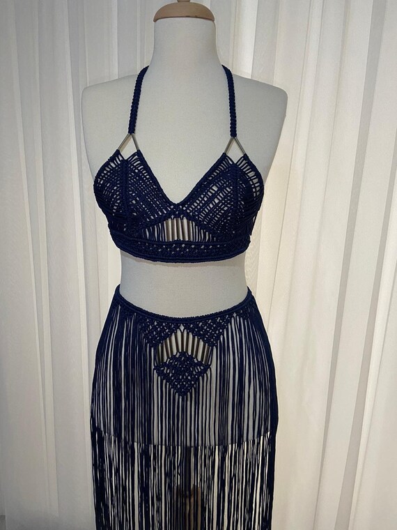 Bridesmaid Dress-graduation Gown-macrame Dress-long Fringe Top-boho Chic- beach Wedding-festival Fashion-flag Day - Etsy