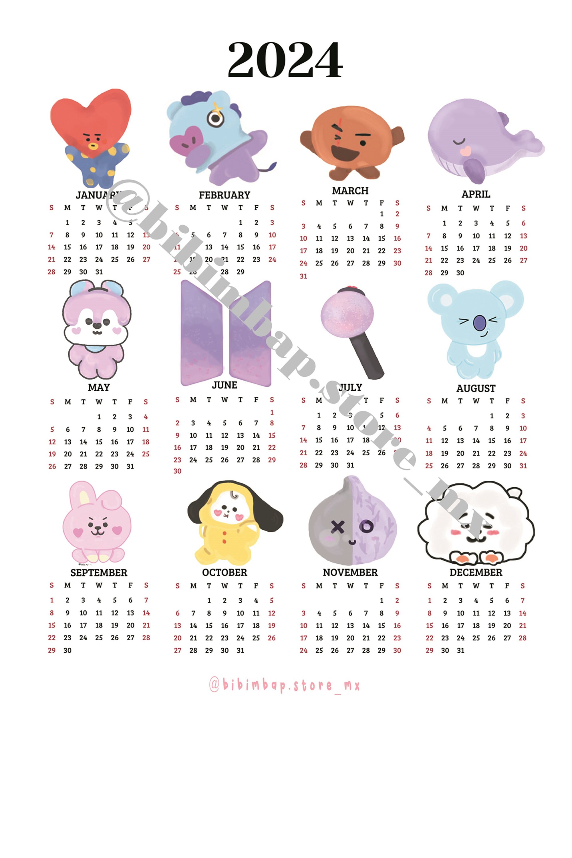 Kpop Calendars/ Cute Calendars/ Skz, Bts and Floral - Etsy