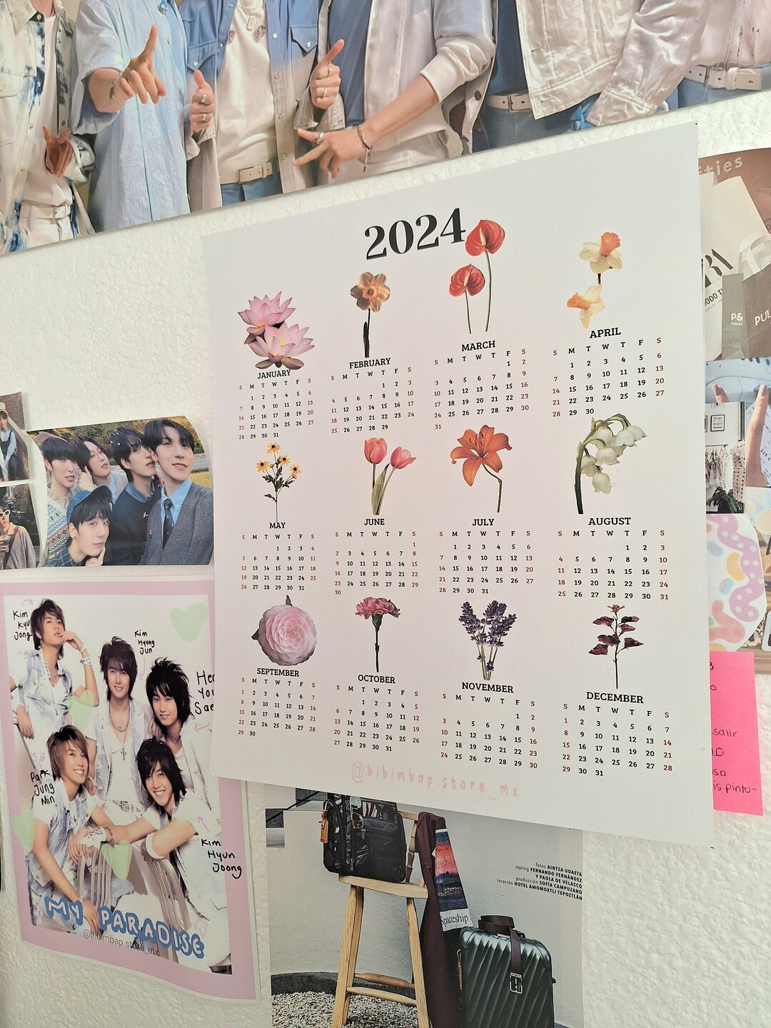 Kpop Calendars/ Cute Calendars/ Skz Bts and Floral Etsy