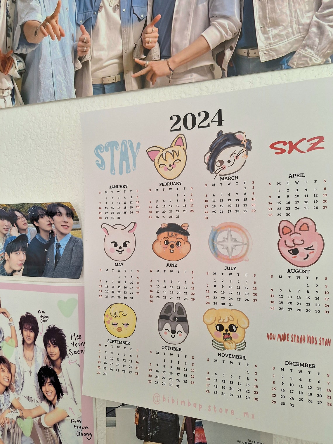Calendarios 2024/ 2024 Calendars. SKZ, BTS and Flowers Etsy