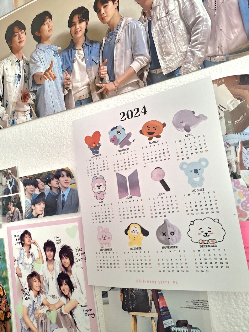 Calendarios 2024/ 2024 Calendars. SKZ, BTS and Flowers Etsy