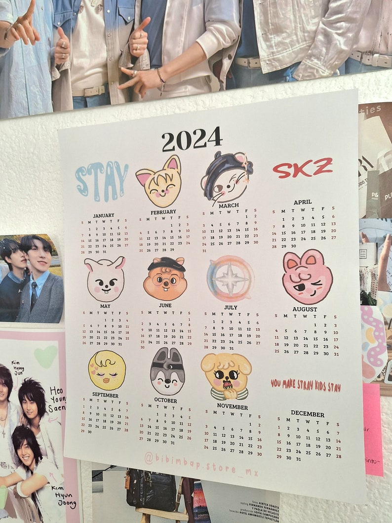 Calendarios 2024/ 2024 Calendars. SKZ BTS and Flowers Etsy Australia