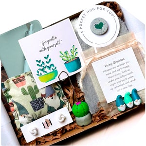 Presente de autocuidado, alívio da ansiedade, presente para novas mães, caixa de autocuidado, presente de amiga pensando em você, pacote de cuidados, conjunto de presentes, pacote de cuidados de meditação para ela