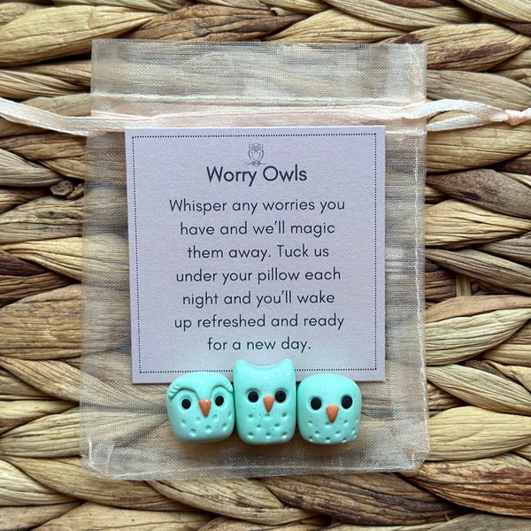 Anxiety Relief Worry Doll Bird Lover Gift Owl Pocket Animal Anxiety Relief Gifts for Kids Worry Wart