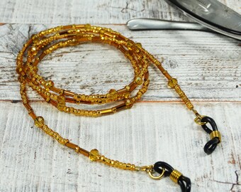 Golden Times Beaded Eyeglass Chain & Necklace | Anti-slip Sunglass Spectacle Retainer Cord | 73cm