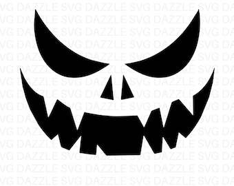 Halloween Pumpkin Face SVG , Jack O Lantern Graphic, Halloween Spooky Cut File (Digital Download)