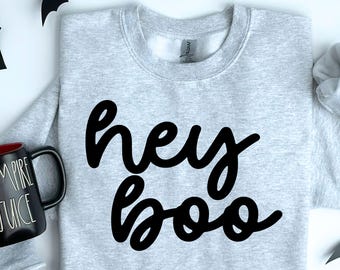Hey Boo Halloween SVG, Ghost Svg, Trick or Treat Svg (Digital Download)