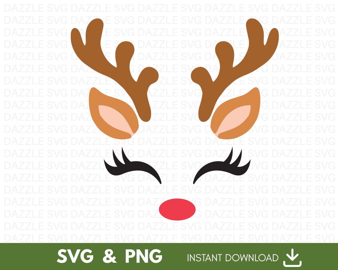 Distressed Rudolph Svg Rudolph Svg, Christmas Reindeer Svg, Rudolph Face Svg, Reindeer Face ...