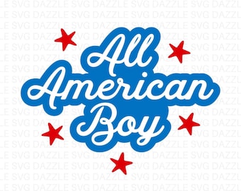 All American Boy SVG PNG: 4th July Shirt Design (Digital Download)