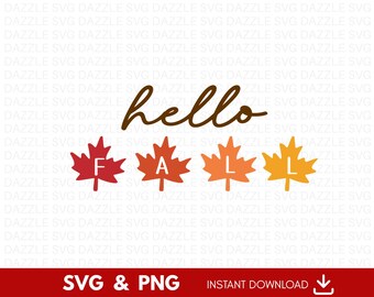 hello Fall SVG PNG, Fall Sign Svg, Autumn Svg, Pumpkins Svg, Thanksgiving Svg, Fall Shirt Svg, Autumn Png, Fall Clipart