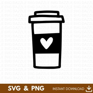 Coffee Cup SVG, Latte Svg, Coffee Cup Heart Svg, Coffee Svg Latte Cut File, Coffee Cup Cut File, Love Coffee Cup Svg, Love Coffee Svg