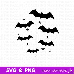 Bats Svg, Halloween Svg, Flying Bats Svg, Bats and Stars Svg, Bat Clipart, Halloween Bats Svg, Halloween Clipart, Halloween Design Svg