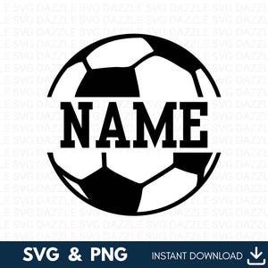 Soccer Ball SVG, Soccer Monogram Svg, Soccer Ball Split Name Frame Svg, Soccer Ball Clipart, Split Soccer Svg, Soccer Cut File