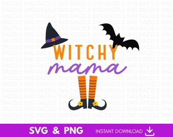 Witchy Mama SVG, Halloween Mom Shirt Design (Digital Download)