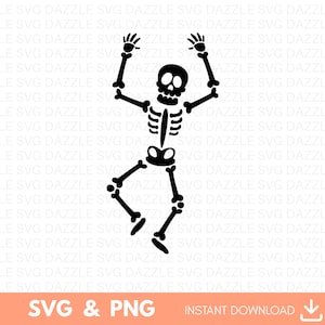 Scheletro in formato SVG, Scheletro danzante in formato SVG, Scheletro danzante divertente in formato SVG, Clipart di Halloween, Maglietta di Halloween divertente in formato SVG, Clipart Teschio spettrale, File di taglio