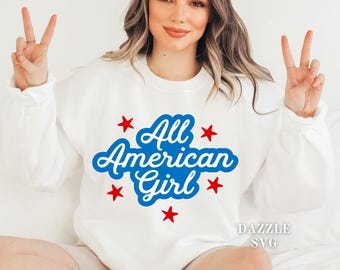 American Girl SVG, PNG: 4. Juli Shirt (Digitaler Download)