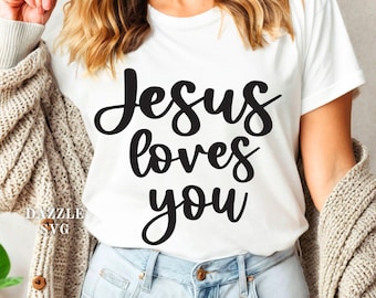 Jesus te ama - Arquivo SVG e PNG cristão (Download digital)