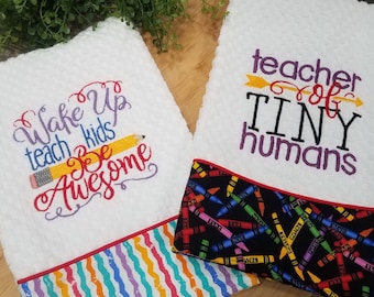 Teacher appreciation gift/Teacher personalized towel/teacher embroidered towel