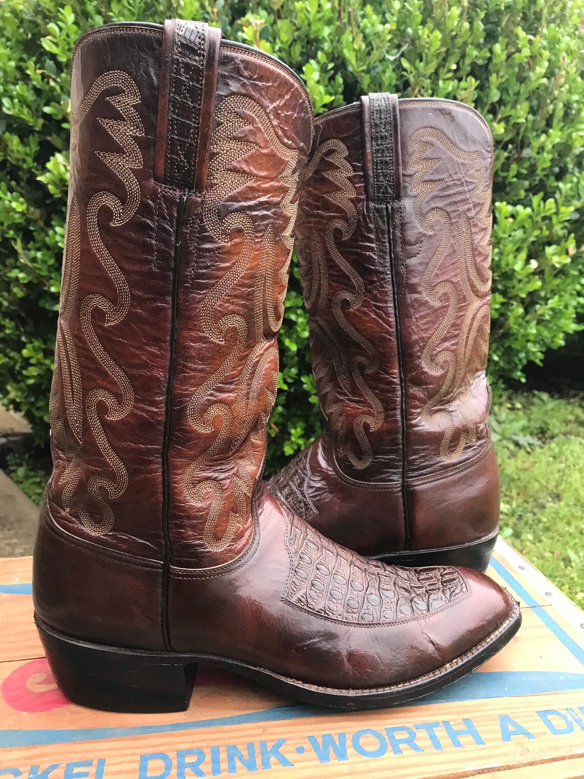 Vintage pre1984 Horned Back Lizard Lucchese Western Boots Etsy
