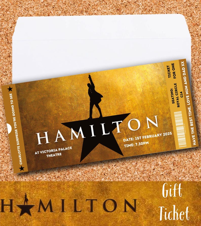 Hamilton Musical Theatre West End Surprise Ticket Souvenir Gift