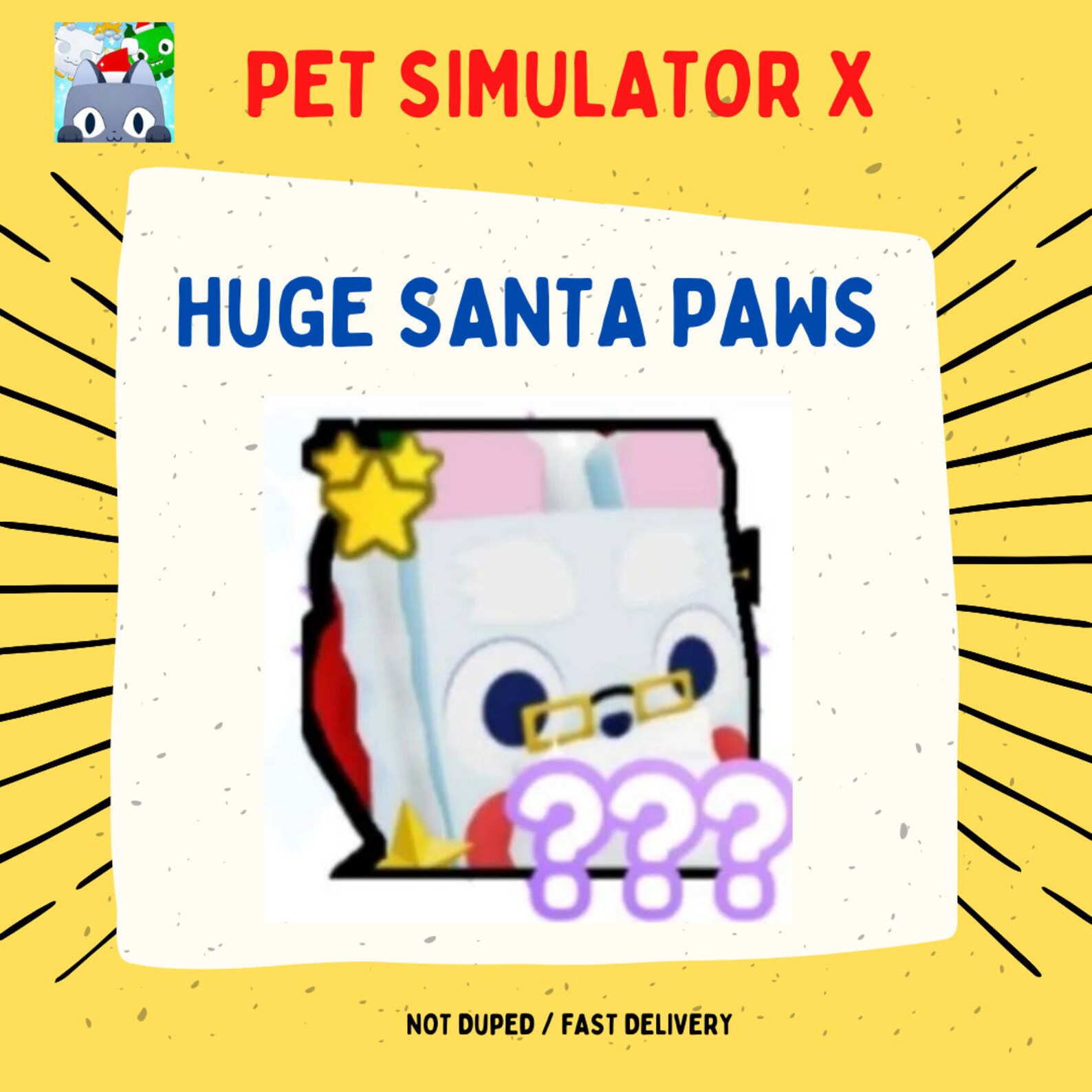 Huge Santa Paws Pet Simulator X Clean/fast Delivery Etsy UK