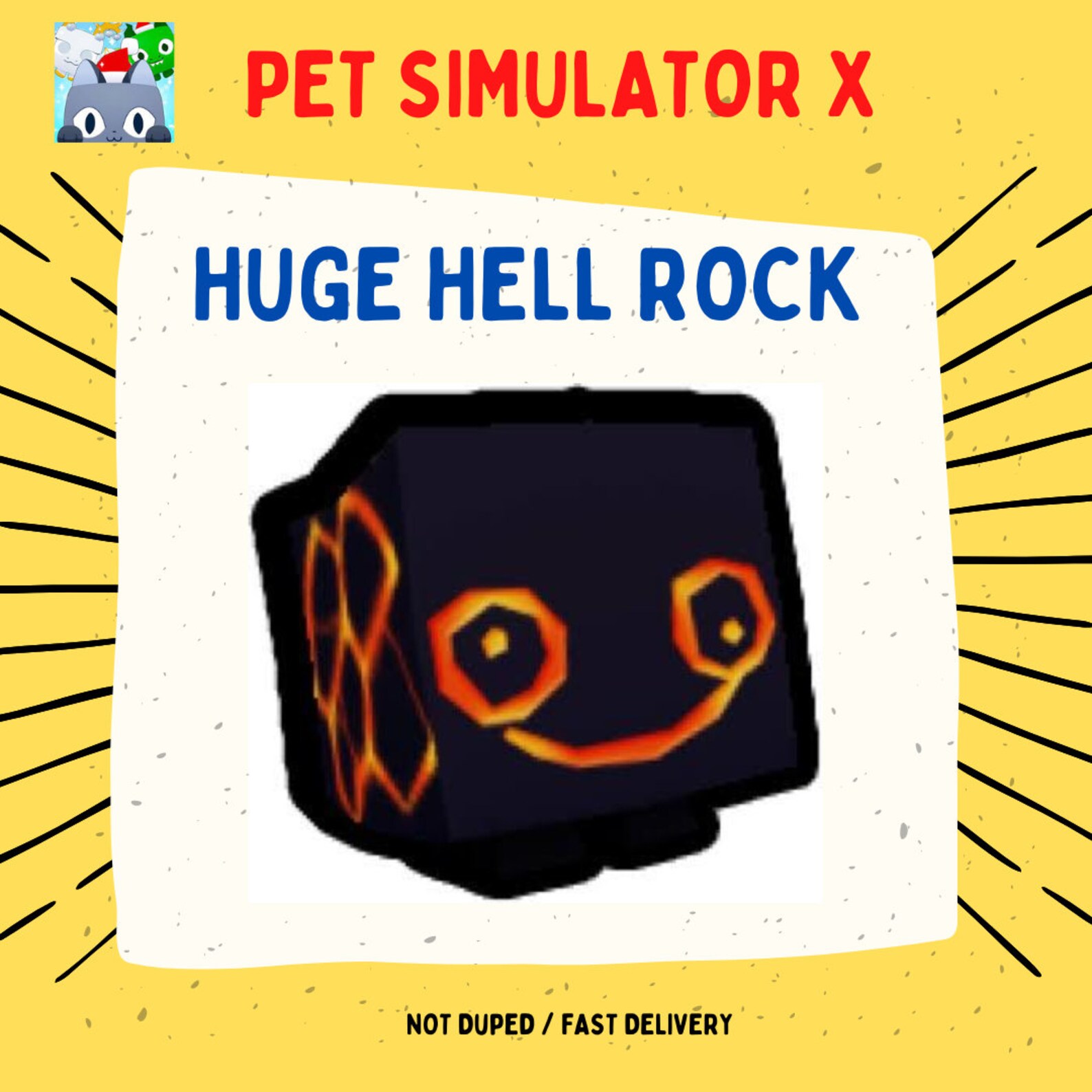 Huge Hell Rock Pet Simulator X Clean/fast Delivery Etsy
