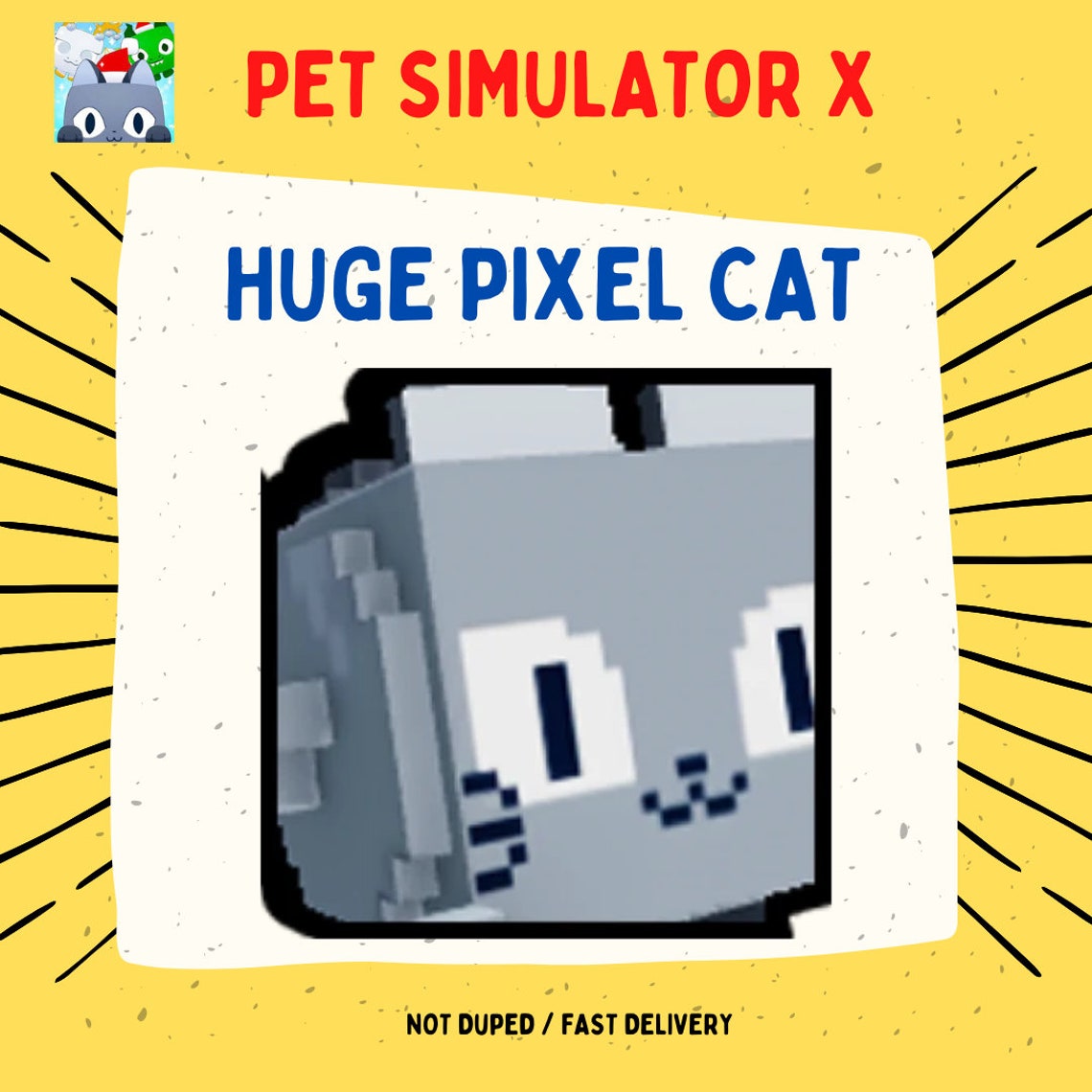 Huge Pixel Cat Pet Simulator X Clean/fast Delivery Etsy