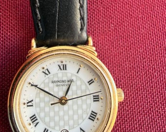 Vintage Raymond Weil 5331 Schweizer Uhr Goldton Guilloche Zifferblatt römische Ziffer Herrenuhr Armbanduhr Herren Unisex