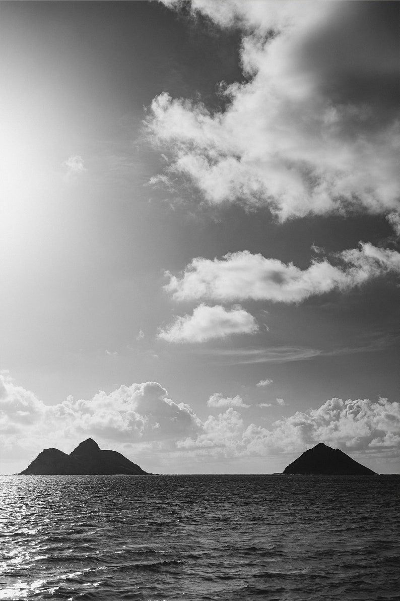 Oahu Photo Black and White Prints set of 3 060, Photography, Home Decor
