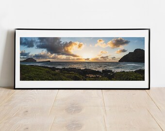 Oahu Panoramic Photo Print 085, Photography, Oahu, Hawaii, Landscape, Home Decor, Wall Decor, Boho, Minimalist (FRAMES NOT INCLUDED)