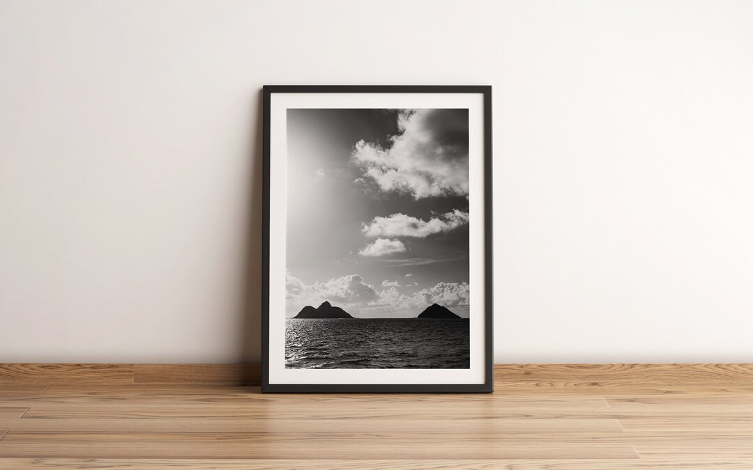 Oahu Photo Black and White Print 066, Photography, Oahu, Hawaii, Landscape, Home Decor, Wall