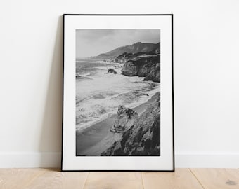 Big Sur Black and White Photo Print 020, Photography, Big Sur, Landscape, Home Decor, Wall Decor, Boho, Minimalist (FRAMES NOT INCLUDED)