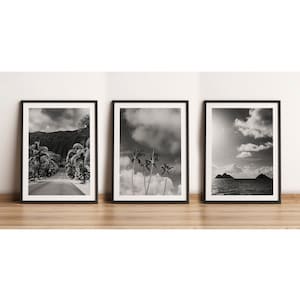 Oahu Photo Black and White Prints - Hawaii Photography Wall Art  (FRAMES NOT INCLUDED)