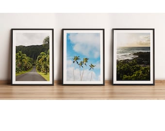 Oahu Photo Prints (Set of 3) 057, Photography, Home Decor, Wall Decor, Boho, Minimalist, Color Print, Hawaii, Beach (FRAMES NOT INCLUDED)