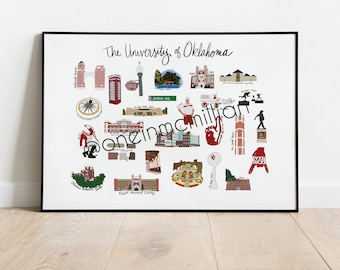 Oklahoma Sooners Alphabet Digital Illustration (No Letters) | Digital Download | OU Art