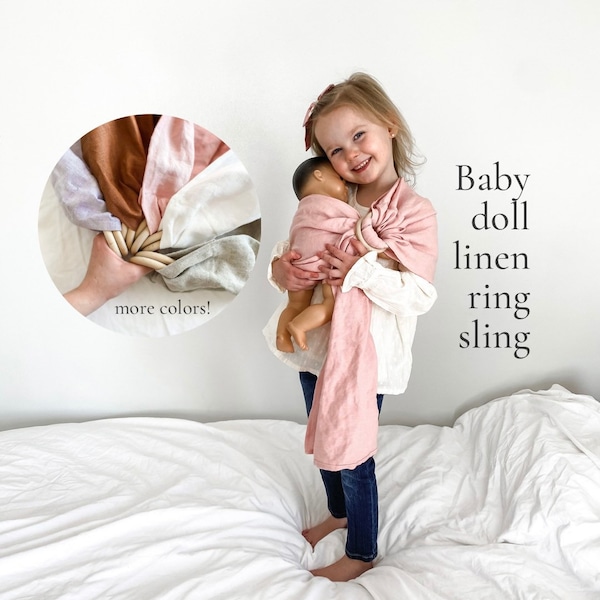 Baby doll linen ring sling | Doll carrier | Toddler baby doll carrier | Doll ring sling | Toy doll sling | Child ring sling | Toy carrier