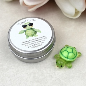 Cute Mini Travel Turtle Gift | Pocket Turtle in Tin | Good Luck Charm | Stocking Filler | Small Novelty Keepsake