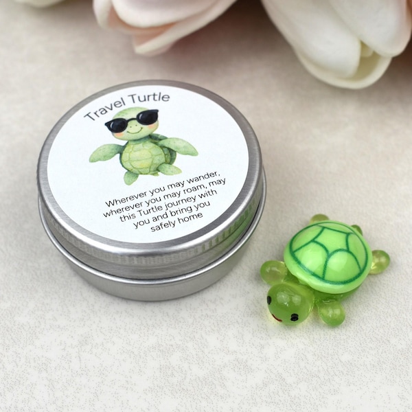 Cute Mini Travel Turtle Gift | Pocket Turtle in Tin | Good Luck Charm | Stocking Filler | Small Novelty Keepsake