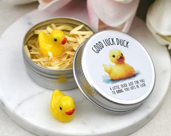Good Luck Duck Tin | Lucky Duck | Good Luck Gift | Lucky Duck Gift | Pocket Hug Duck | Novelty Duck | Duck In A Tin | Exam Gift