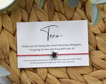 Team - Thank You | Work Wish Bracelet | Team Wish Bracelet | Colleague Gifting | Colleague Wish Bracelet | End of Work Gift | Bulk Gifting