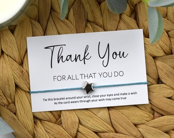 Thank You For All That You Do Wish Bracelet | Thank You Gift | Thank You Gifting | Charm Bracelet | Wholesale Gift | Bulk Gifting