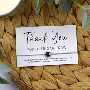 Thank You For Helping Me Grow Wish Bracelet | Thank You Gift |  Thank You Gifting | Teacher Thank You | Teacher Gift | Bulk Gifting