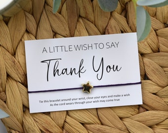 A Little Wish To Say Thank You Wish Bracelet - Gold Star | Thank You Gift | Thank You Gifting | A Little Wish Gift | Bulk Gift | PTA Gifts