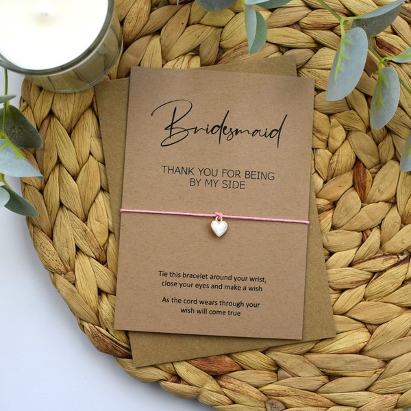 Bridesmaid - Thank You For Being By My Side Wish Bracelet | Wedding Thank You | Bridesmaid Thank You | Bridesmaid Gift | Bridesmaid Gifting