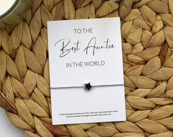 To The Best Auntie In The World Wish Bracelet | Auntie Wish Bracelet | Auntie Gift | Auntie Gifting | Best Auntie Gift | PTA Gifting