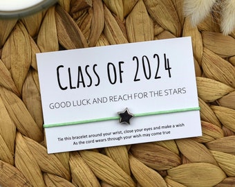 Class of 2024 - Good Luck Wish Bracelet | Class of 2024 Wish Bracelet | Class of 2024 Gift | End of School Gift | Budget Gift | Bulk Gifting