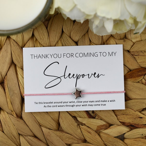 Thank You For Coming To My Sleepover Wish Bracelet | Sleepover Gift | Sleepover Wish Bracelet | Sleepover Bag Filler | Party Gift |Bulk Gift