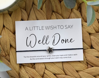 A Little Wish To Say Well Done Wish Bracelet | Well Done Gift | Exam Well Done Gift | Classroom Gift | End Of School Gift | Bulk Gifting