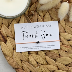 BULK - A Little Wish To Say Thank You Heart Wish Bracelet | Thank You Gift | Thank You Wish Bracelet | Wholesale Gifting | Bulk Gifting